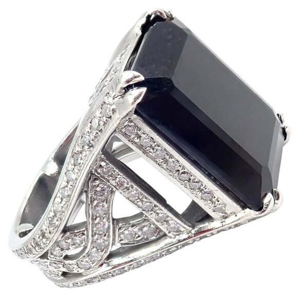 Kieselstein Cord Platinum 3ctw Diamond Black Spinel Cockatil Ring 1998 sz 5.5 - Picture 3 of 13